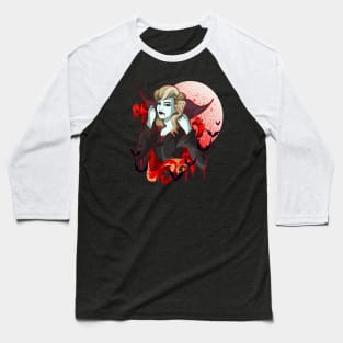 Gothic Pin Up Girl Vampire Baseball T-Shirt